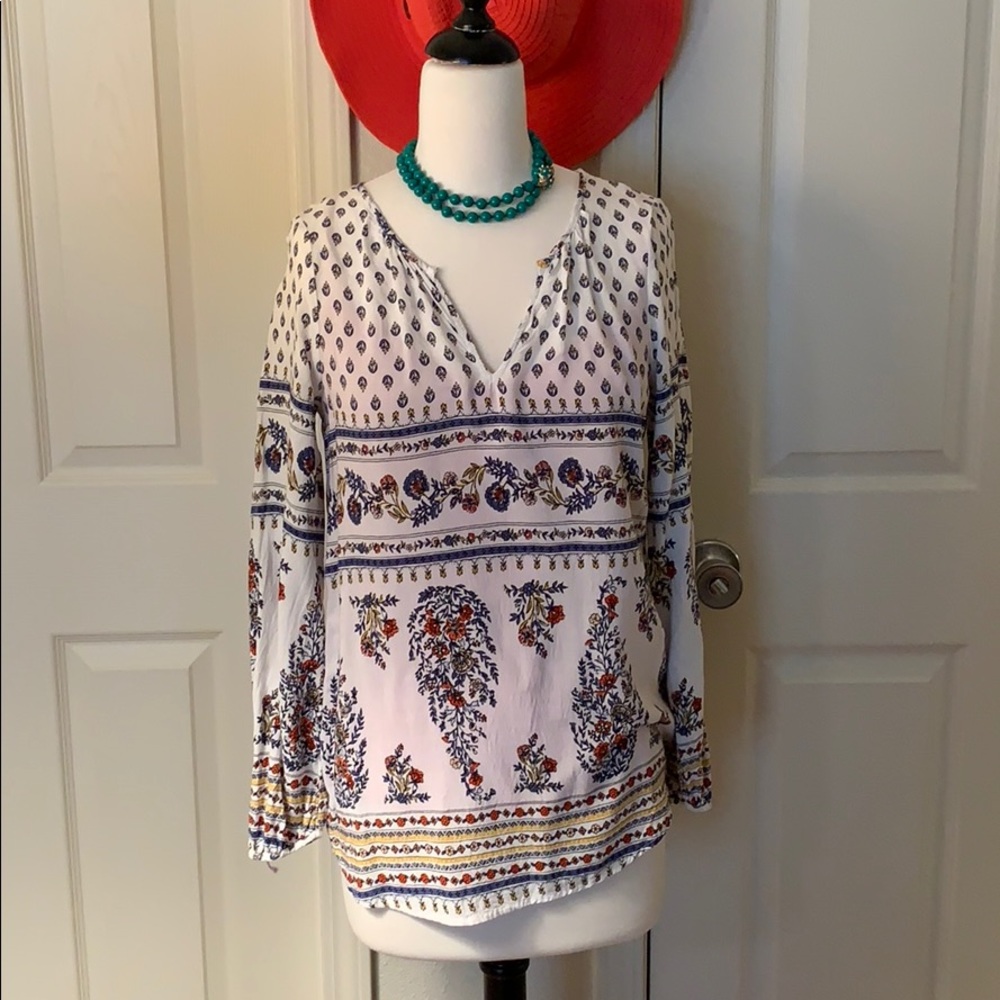 Old Navy Floral Print Peasant Blouse